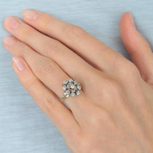 Bague 50.5 Bague Marguerite pierres blanches 58 Facettes JE255