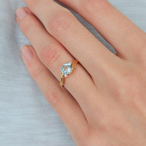 Bague 49 Bague Coeur aigue-marine 58 Facettes JE220