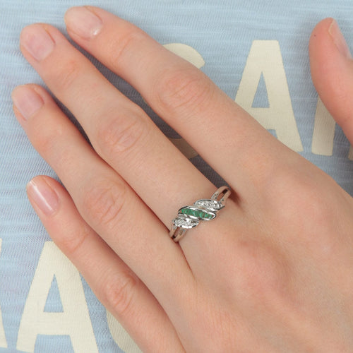 Bague 57 Bague fine Emeraudes 58 Facettes JE248