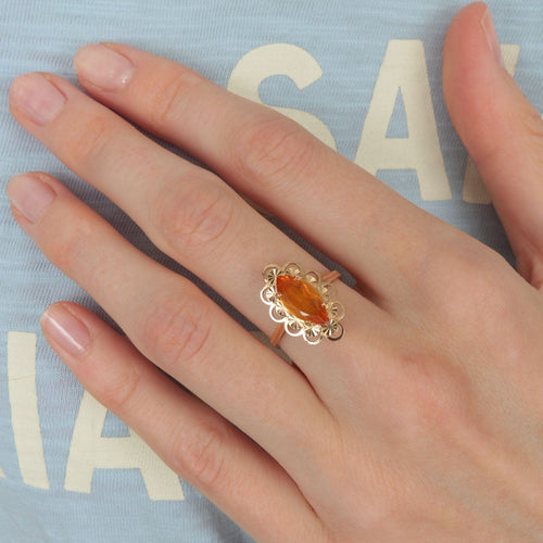 Bague 51 Bague Marquise Citrine 58 Facettes Ref JE245