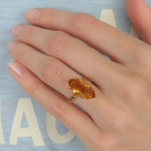 Bague 49 Bague Citrine marquise 58 Facettes JE208