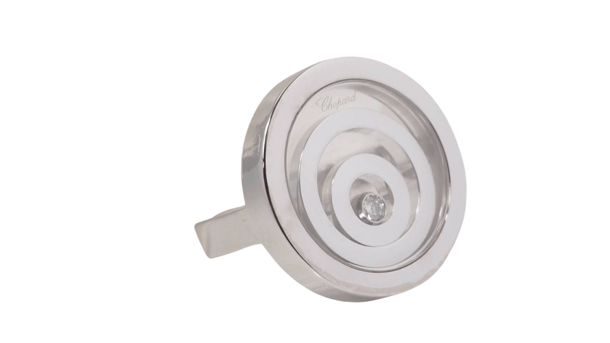 Bague 51.5 Bague Chopard Happy Spirit en or blanc 58 Facettes