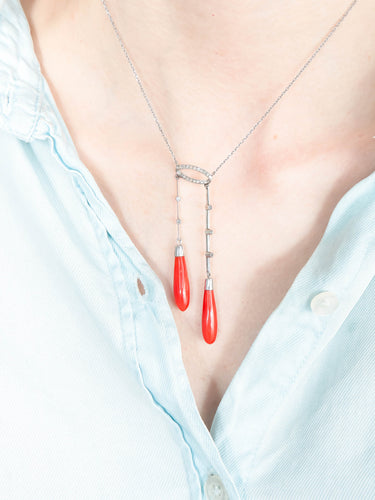 Collier Collier négligé Corail 58 Facettes