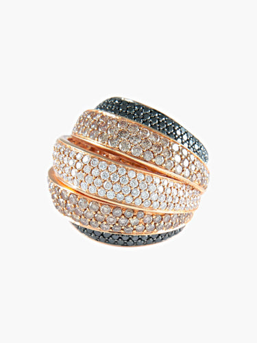 Bague 51.5 BAGUE PAVE OR ROSE 58 Facettes 422 50057