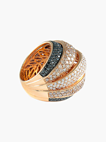 Bague 51.5 BAGUE PAVE OR ROSE 58 Facettes 422 50057