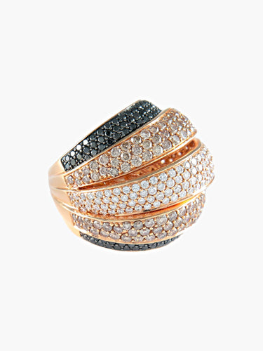 Bague 51.5 BAGUE PAVE OR ROSE 58 Facettes 422 50057