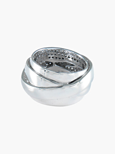 Bague 53 BAGUE PAVAGE DIAMANTS MULTI CROISE 58 Facettes 413 50022