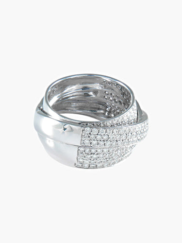 Bague 53 BAGUE PAVAGE DIAMANTS MULTI CROISE 58 Facettes 413 50022