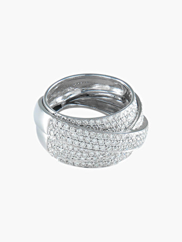 Bague 53 BAGUE PAVAGE DIAMANTS MULTI CROISE 58 Facettes 413 50022