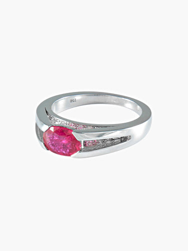 Bague 51.5 BAGUE OR GRIS RUBIS ET DIAMANTS 58 Facettes 419 00086