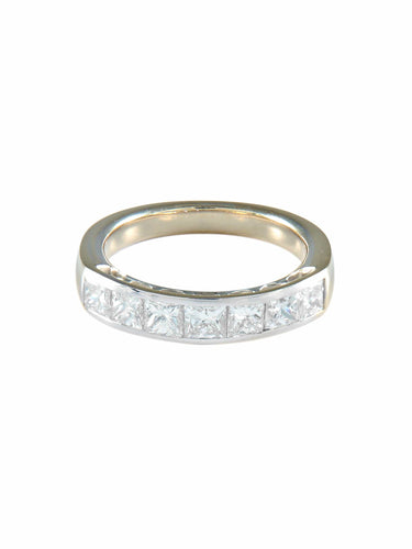 Bague 56 ALLIANCE DEMI TOUR DIAMANTS OR BLANC 58 Facettes 404 50039