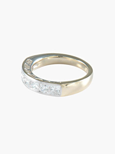 Bague 56 ALLIANCE DEMI TOUR DIAMANTS OR BLANC 58 Facettes 404 50039