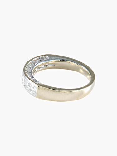 Bague 56 ALLIANCE DEMI TOUR DIAMANTS OR BLANC 58 Facettes 404 50039