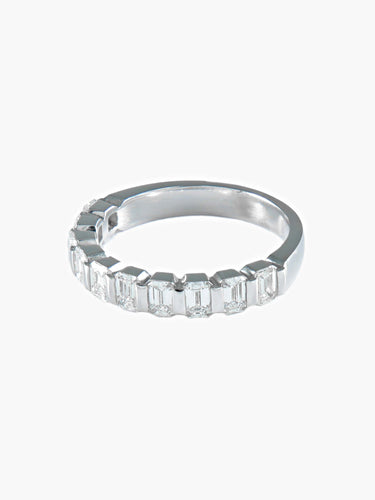 Bague 55.5 ALLIANCE DEMI TOUR DIAMANTS OR BLANC 58 Facettes 404 50034