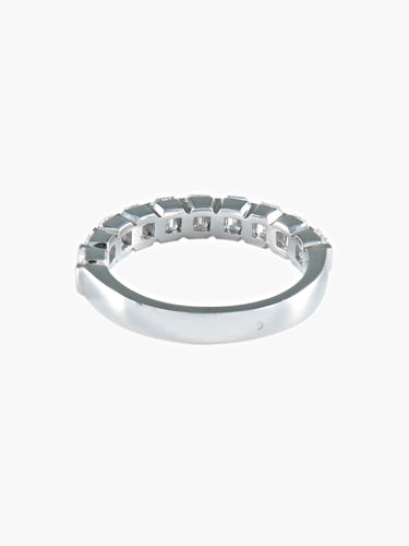 Bague 55.5 ALLIANCE DEMI TOUR DIAMANTS OR BLANC 58 Facettes 404 50034