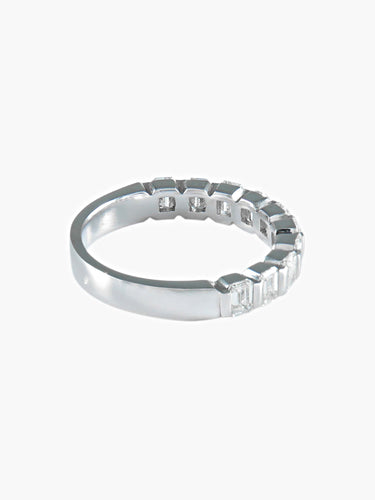 Bague 55.5 ALLIANCE DEMI TOUR DIAMANTS OR BLANC 58 Facettes 404 50034