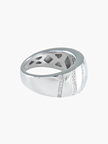 Bague 52 BAGUE JONC OR GRIS DIAMANTS EN VAGUE 58 Facettes 413 50016