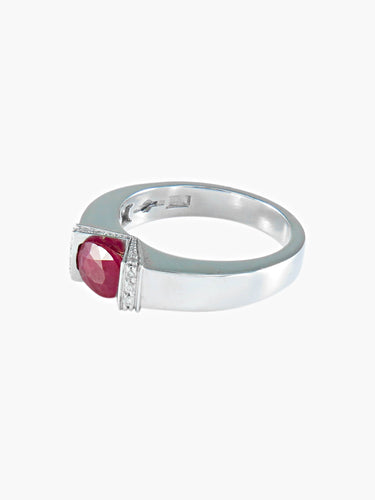 Bague 54 BAGUE RUBIS BERCEAU ET DIAMANTS 58 Facettes 419 50025