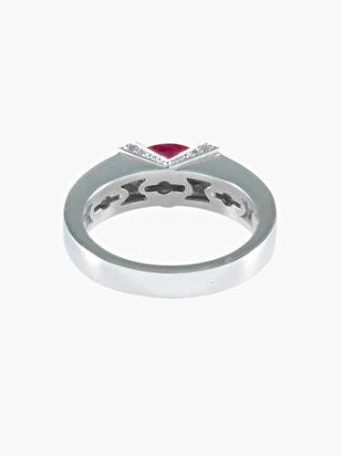 Bague 54 BAGUE RUBIS BERCEAU ET DIAMANTS 58 Facettes 419 50025