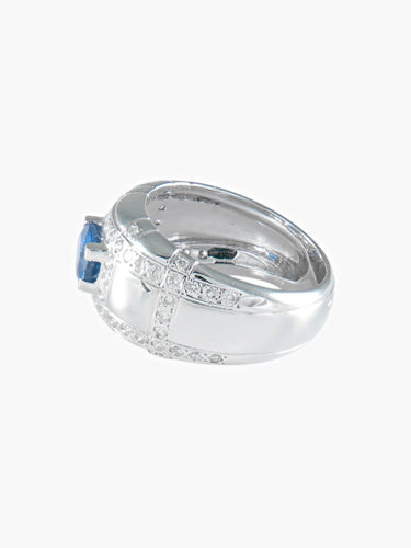 Bague 54 BAGUE SOLITAIRE SAPHIR OR GRIS 58 Facettes 418 00231