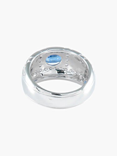 Bague 54 BAGUE SOLITAIRE SAPHIR OR GRIS 58 Facettes 418 00231