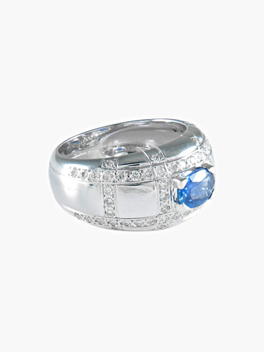 Bague 54 BAGUE SOLITAIRE SAPHIR OR GRIS 58 Facettes 418 00231