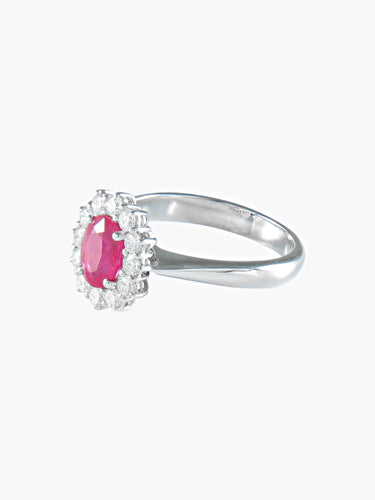 Bague 53 BAGUE MARGUERITE RUBIS DIAMANTS 58 Facettes 410 50000