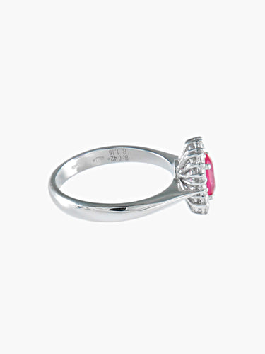 Bague 53 BAGUE MARGUERITE RUBIS DIAMANTS 58 Facettes 410 50000