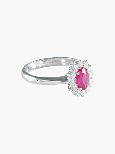 Bague 53 BAGUE MARGUERITE RUBIS DIAMANTS 58 Facettes 410 50000