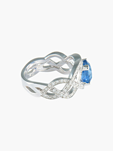 Bague 54 BAGUE OR BLANC SAPHIR ET DIAMANTS 58 Facettes 418 50066