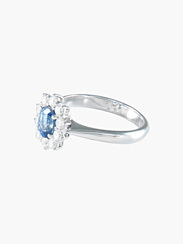 Bague 53 BAGUE MARGUERITE SAPHIR ET DIAMANTS 58 Facettes 418 50136