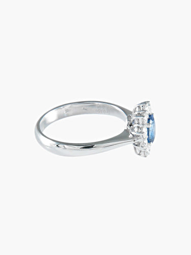 Bague 53 BAGUE MARGUERITE SAPHIR ET DIAMANTS 58 Facettes 418 50136