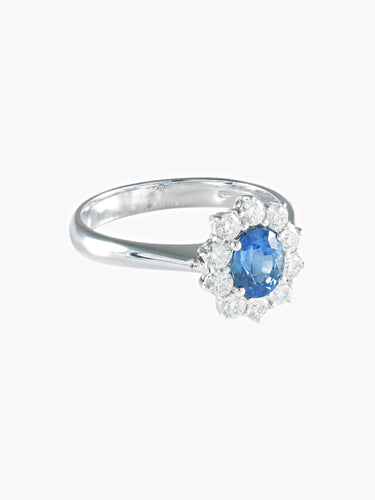 Bague 53 BAGUE MARGUERITE SAPHIR ET DIAMANTS 58 Facettes 418 50136