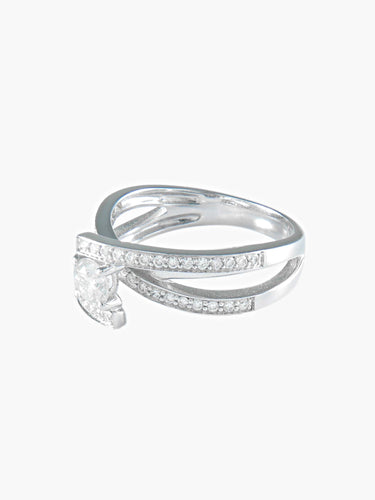 Bague 52 BAGUE SOLITAIRE JONC/BRILLANT 58 Facettes 41200245