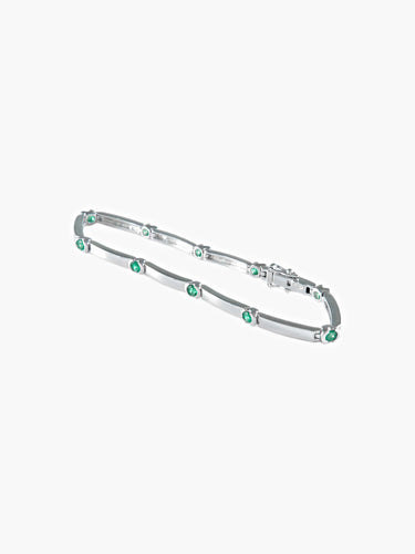 Bracelet BRACELET EMERAUDES OR GRIS 58 Facettes 437 00023