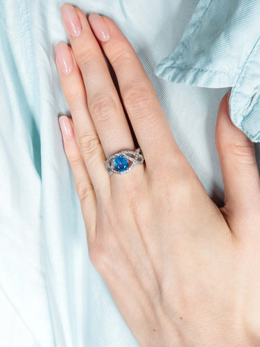 Bague 54 BAGUE OR BLANC SAPHIR ET DIAMANTS 58 Facettes 418 50066