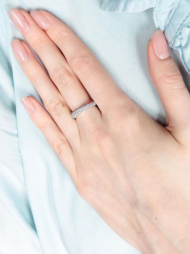 Bague 54 BAGUE OR BLANC JONC/BRILLANTS 58 Facettes 412 50099