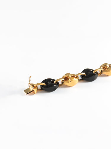 Bracelet Bracelet Or Jaune Onyx 58 Facettes