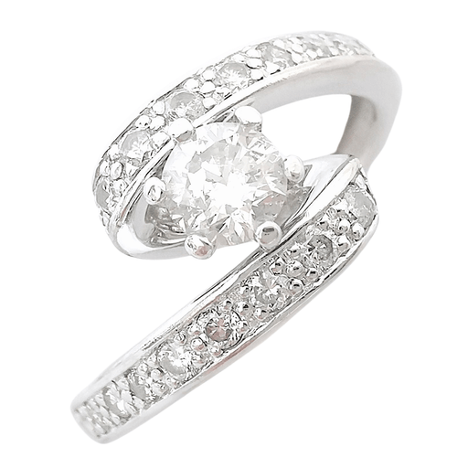 Bague 55 Bague en or blanc, diamants 58 Facettes AA 1556