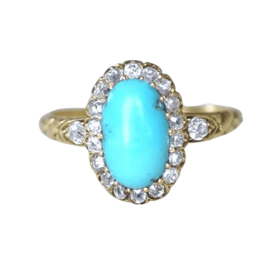 Bague Bague marguerite turquoise diamants 58 Facettes