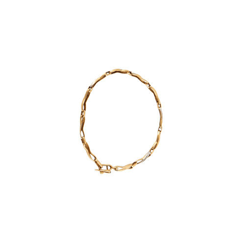 Bracelet Bracelet or jaune et blanc diamants 58 Facettes