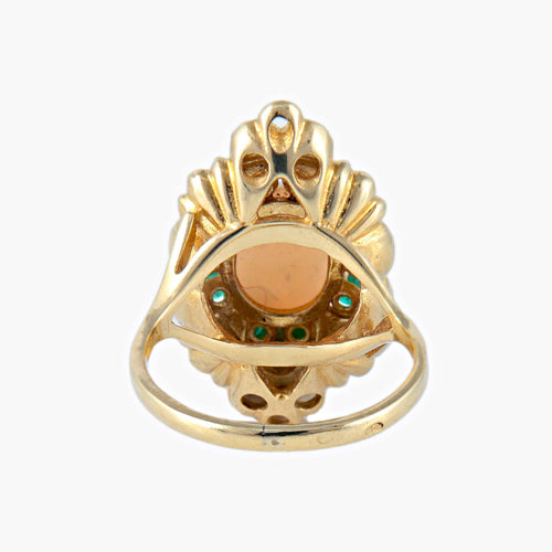 Bague 53 Bague Marquise Opale Emeraudes Diamants 58 Facettes