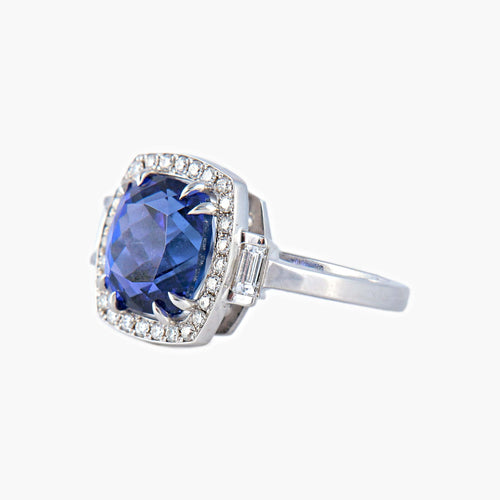 Bague 54 Bague Tanzanite entourage diamants 58 Facettes