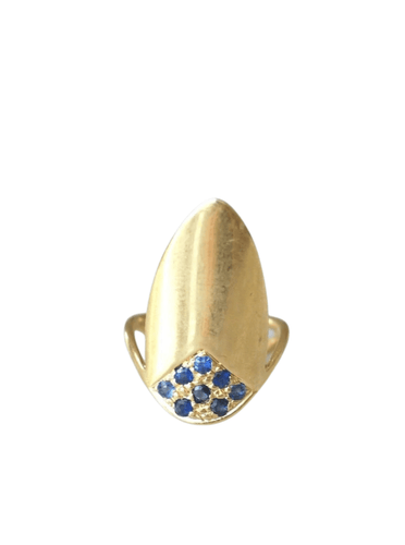 Bague Bague d'ongle vintage or et saphirs 58 Facettes