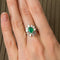 Bague Bague Marguerite Emeraude Diamants brillants & baguettes 58 Facettes 1