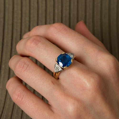 Bague 51 Bague double Saphir Diamants 58 Facettes HS20818