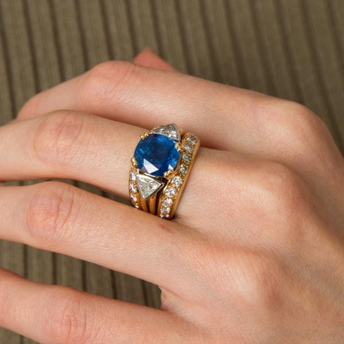 Bague 51 Bague double Saphir Diamants 58 Facettes HS20818