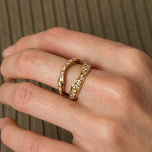 Bague 51 Bague double Saphir Diamants 58 Facettes HS20818