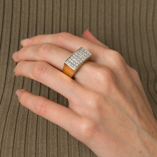 Bague Bague Chevalière pavage Diamants 58 Facettes 1