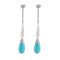 Boucles d'oreilles Pendants d'oreilles style Art Déco Turquoises Diamants 58 Facettes 1
